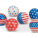Mini Beach Stress Balls 2.5 Inch Foam PU Relief Stress Ball Mini Rainbow Blow Up Beach Balls Toys for Girls Boys Patriotic Party Favors Summer Pool Games 12Pcs