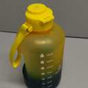 AQUAFIT 64 oz Water Bottle with Time Marker - Straw & Chug Lid - BPA Free Half Gallon Gym Water Bottle with Handle - Big Gallon Jug (Forest Fade, 64 Ounces)