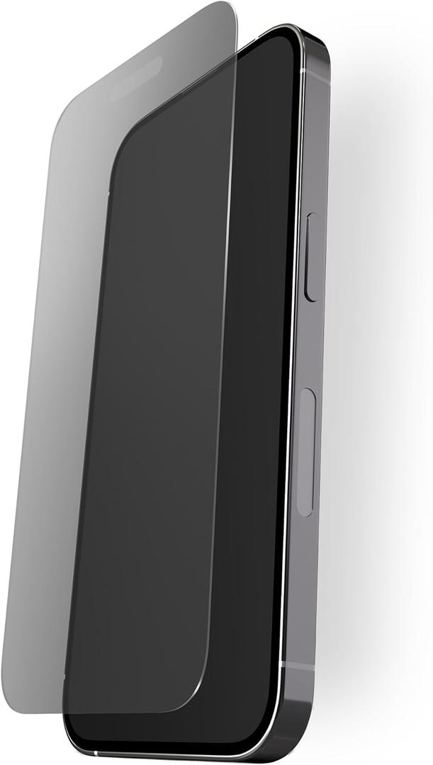 BodyGuardz Pure 3 Privacy Glass Compatible with iPhone 17 and iPhone 16 Devices, 2-Way Privacy Technology, 9H Hardness, Easy Install, Case Friendly - Black Border (for iPhone 17 Pro Max / 16 Pro Max - 6.9 inch)