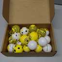 Barydat 24 Pcs 1.57 Inches Summer Sunflower Ornaments for Tree Hanging Bee Decorations Yellow Tree Decorations Themed Party Supplies for Spring Baby Shower Holiday Party(Bee Style)