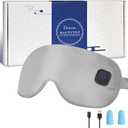Silk Heated Eye Mask Cordless Rechargebale for Dry Eyes,Warm Eye Heating Pad No Pressure, Sleep Eye Mask Gift for Men Women (Gray)