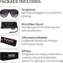NYS Collection Aviator Sunglasses - Lightweight Durable Plastic Frame - For Men and Women -100% UV Prodection