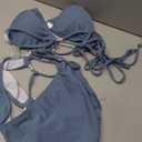 TASHEHE Women's Triangle String Bikini Set Sexy Tie Side Two Piece Swimsuit Cute Halter Bathing Suit Size S