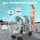 Double Stroller Rain Cover, Waterproof Weather Shield for Tandem Double Stroller, Twins Stroller Cover for Rain/Wind/Snow/Cold/Dust, Childseat Stroller Weather Shield, Baby Outdoor Accessories