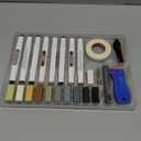 Laminate Vinyl Wood Floor Scratch Repair Kit with Heat Pen - 11 Colors Grey Hardwood Wax Sticks & 8 Colors Dual Tip Furniture Markers Touch up, Linoleum Restoration Wax Melting Tool Set