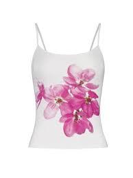 Multitrust Women Sleeveless Floral Crop Tank Tops Slim Fit Y2K Spaghetti Strap Going Out Tops Scoop Neck Vintage Grunge Cami Top (E White, S), Small