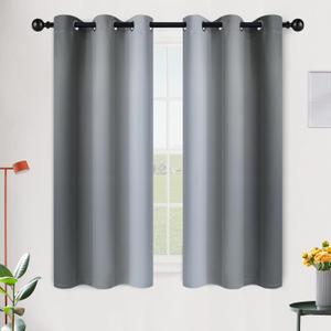 SimpleHome Ombre Room Darkening Curtains 54 inches Length for Bedroom,Grommet Gradient Light Blocking Grey Gradient Window Curtains for Living Room,2 Panels, 42x54 inches