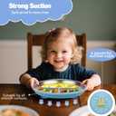 3 x Stainless-Steel Baby Plates with Suction: Food Grade & Dishwasher Safe - Baby Led Weaning Supplies for Toddlers - High Chair & Dining Table (Rainbow)