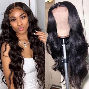 NewYou Body Wave Lace Front Wigs Human Hair for Women 4x4 Lace Closure Wigs Human Hair Pre Plucked 180% Density Brazilian Glueless Wigs Human Hair 22 Inch (Natural Black)