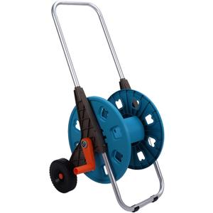 EVTSCAN Portable Garden Hose Reel Cart, 2 Wheeled Hose Trolley Holds 196 Foot Hose Capacity, Aluminum Tube, Easy to Assemble, Keep Your Yard Neat and Tidy, for Watering Plants and Lawns, Washing Cars
