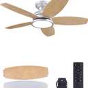 VONLUCE Ceiling Fans with Lights, 36 Inch Ceiling Fan and Remote, Full-Spectrum LED Light, 3CCT, 6-Speeds Noiseless Reversible DC Motor, Modern Ceiling Fan for Bedroom Living Room Farmhouse, Nickel