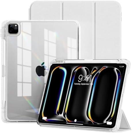 GKABXY Case for iPad Pro 13-inch (M5/M4) 2025/2024 with Pencil Holder | 2-in-1 Removable Clear Back Cover | Supports Apple Pencil Pro & USB-C Charging | Auto Wake/Sleep Function (Gray)