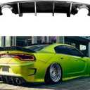 Rear Diffuser Compatible with 2015-2023 Dodge Charger, Rear Bumper Lip Splitter Fit for SRT Hellcat Scat Pack 392 GT R/T Daytona (Carbon Fiber Pattern)