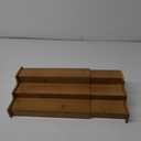 Bamboo Spice Rack Cabinet Organizer - 3 Tier Wooden Expandable Walnut Display Shelf (Brown)
