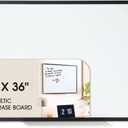 U Brands 24" x 36" Large Magnetic White Board, Black Metal Frame