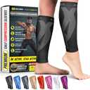 BLITZU Calf Compression Sleeves, Footless Compression Socks for Men & Women | Leg Support Brace, Shin Splint Pain Relief, Reduce Varicose Vein Swelling, Muscle Recovery, Running, Nursing, Fitness, Travel, L-XL