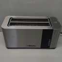 Mueller UltraToast Full Stainless Steel Toaster 4 Slice, Long Extra-Wide Slots for Bagels and Waffles, 6 Browning Levels, LED Display, Cancel/Defrost/Reheat Functions & Removable Tray, Kitchen Gadgets