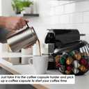2 Pieces Metal Coffee Pod Holder, Large Capacity Espresso Pod Storage Fruit Bowl Snack Organizer With Sturdy Wire Basket For Counter Bar Station, Black