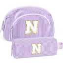 YOOLIFE Travel Makeup Bag Cosmetic Bag, Teacher Appreciation Gifts | Year Old Girl Birthday Gift, Friend Birthday Gifts for Women Teacher Girlfriend Daughter, Purple Cosmetic Bags for Women Purple N