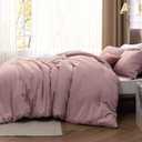 Bedsure Full Comforter Set - Dusty Rose Soft Bedding for All Seasons, Cationic Dyed Bed Set, 3 Pieces, 1 Full Size Comforter (82"x86") and 2 Pillow Shams (20"x26"+2")