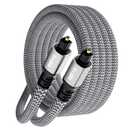 Kxable Optical Audio Cable 12 FT, Digital Audio Cable, Toslink Fiber Optic Cord, [Nylon Braided, Slim Aluminum Shell, Gold Plated Connector], for Home Theater, Sound Bar, PS4, Xbox, TV and More
