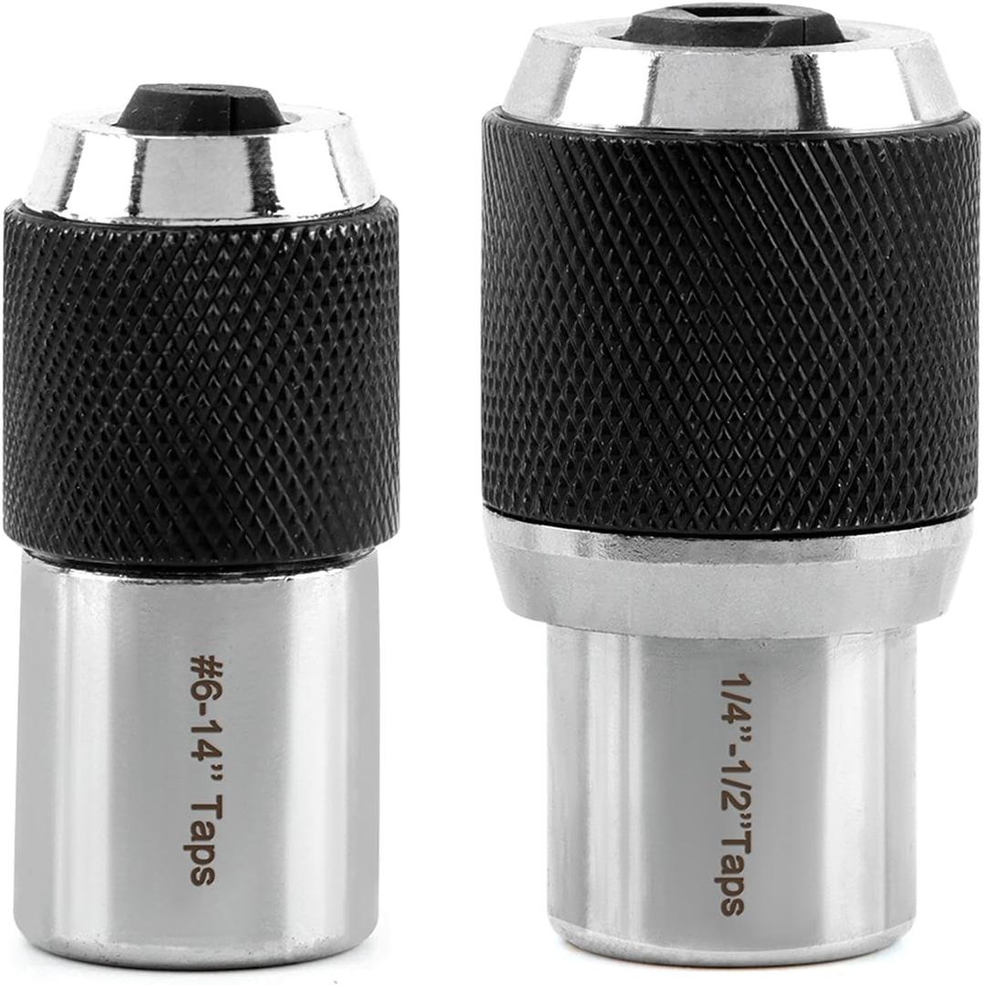 2pcs Tap Socket Set, Adjustable Extraction Tool with Jaws for Taps, Tap Sockets (M3-M12) with Socket Adapters 1/4", 1/2", Suitable for Taps, Reamers, Screw Extractors