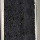 Smiry Luxury Chenille Bathroom Rugs 30x20, Extra Soft and Absorbent Shaggy Bath Mat, Machine Washable, Non-Slip Plush Carpet Runner for Tub, Shower, and Floor, Home Decor Accessories, Black