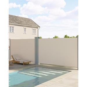 Garvee 71''x236'' Retractable Double Side Awning for Patio, Water & UV Resistant Retractable Privacy Screen, Outdoor Retractable Folding Privacy Screen Divider for Garden, Backyard, Balcony, Beige