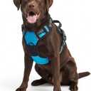 No Pull Dog Harness, Reflective Comfortable Vest Harness with Easy Control Handle Adjustable Soft Padded Pet Vest for Small to X-Large Dogs (Approx Weight:49.60-99.20 LB)