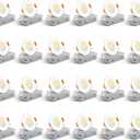 Amico 24 Pack 3 Inch 5CCT Ultra-Thin LED Recessed Ceiling Light with Junction Box, 2700K/3000K/3500K/4000K/5000K Selectable, 7W Eqv 60W, Dimmable Canless Wafer Light, 500LM High Brightness, ETL&FCC (White)