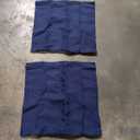 MIULEE Pack of 2 Decorative Outdoor Solid Waterproof Throw Pillow Covers Faux Linen Garden Farmhouse Cushion Cases for Summer Patio Tent Balcony Couch Sofa 20x20 Inch Navy