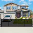 160" Retractable Baby Gate Extra Wide, 41" Tall Retractable Dog Gate for Stairs, Doorways, Decks, Mesh Gate Long Child Gate Pet Gate for Indoor, Outdoor, with Reinforced Mesh Rods, Dual Locks (Black)