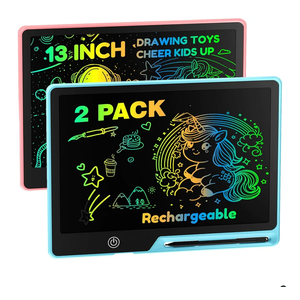 2PACK LCD Writing Tablet for Kids, Rechargeable Doodle Board Toys Gifts for 3 6 8 Year Old Girls Boys, 13 Inch Colorful Drawing Pad for Kids, Gifts for Toddler Educational Learning Travel Toys