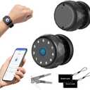 Smart Door Knob Fingerprint Door Lock with Keypad, Keyless Entry Deadbolt for Front Door, Smart Auto Lock Deadbolt with Phone/Watch App Control, Biometric Fingerprint Gate Knob with 6 Ways to Unlock