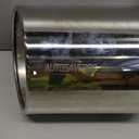 AUTOSAVER88 4 Inch Inlet Exhaust Tip, 4" Inlet 8.2" Outlet 15" Long Chrome Plated Finish Stainless Steel Diesel Exhaust Tail Tip for 82" Outside Diameter Tailpipe, Rolled Angle Cut, Bolt On, Polished