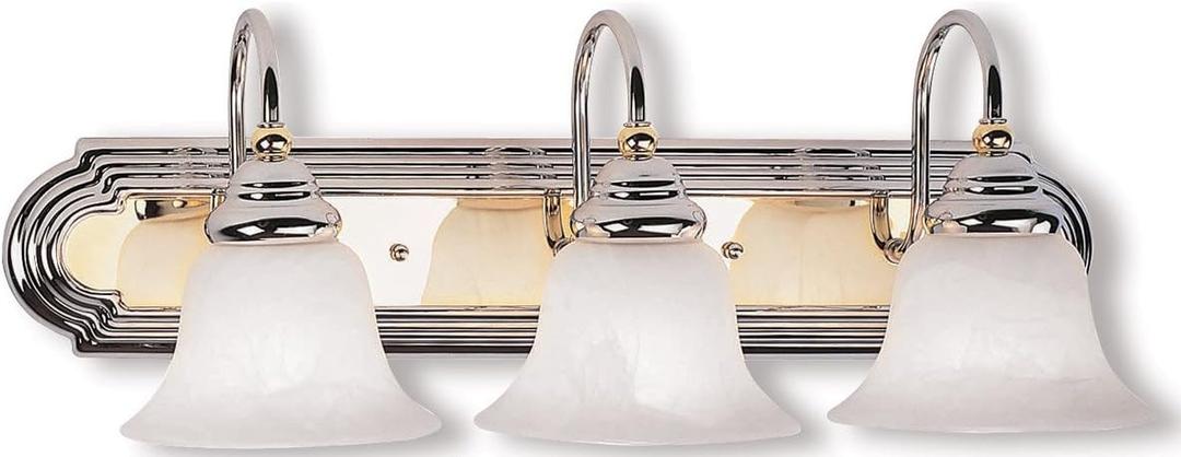 Livex Lighting 1003-52 Belmont 3-Light Bath Light, Polished Brass, 24 x 8.5 x 8.5