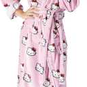 NORTHWEST Hello Kitty Womens Silk Touch Lounge Robe (Large-X-Large, Cute All Over)