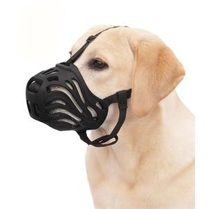 Dog Muzzle for Large Dogs, Silicone Basket Dog Muzzle for Large and Medium Dogs Breed Can Prevent Eating Chewing and Barking for Grooming Trimming Training(Black, XL-7)