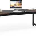 Tribesigns Modern Computer Desk, 70.8 x 31.5 inch Large Office Desk Computer Table Study Writing Desk Workstation for Home Office, Black Metal Frame