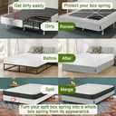 Bedecor 4-9 Inches Split Box Spring Cover King Size Light Grey with Stretchy Fabric Bed Frame Cover Wrap Around 4 Sides Elastic Bed Skirt Alternative Gray Boxspring Cover King/Cal King