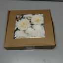 Artificial Flowers Fake Rose Combo Box Set Ivory White Silk Flowers Camellia White Dahlia Leaf with Stems for DIY Wedding Bouquets Table Centerpieces Baby Shower Party Home Bridal Decorations