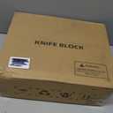 Knife Block Countertop Butcher's Knife Rack and Organizer 20 Slot Knife Holder Large Bamboo Knives Rack (Knife Not Included), Universal Knife Rack Strap (Brown)