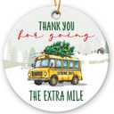 School Bus Driver Christmas Ornament 2025, Thank You Gift for Men, Ceramic Bus Driver Gift for Christmas Tree Decorations, Hanging Car Ornament, Pack Of 4