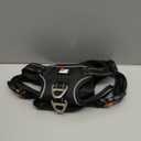 rabbitgoo Dog Harness No Pull with 2 Leash Clips, Adjustable Soft Padded, Reflective Oxford No Choke Pet Vest with Easy Control Handle for Large Dogs, Black, L