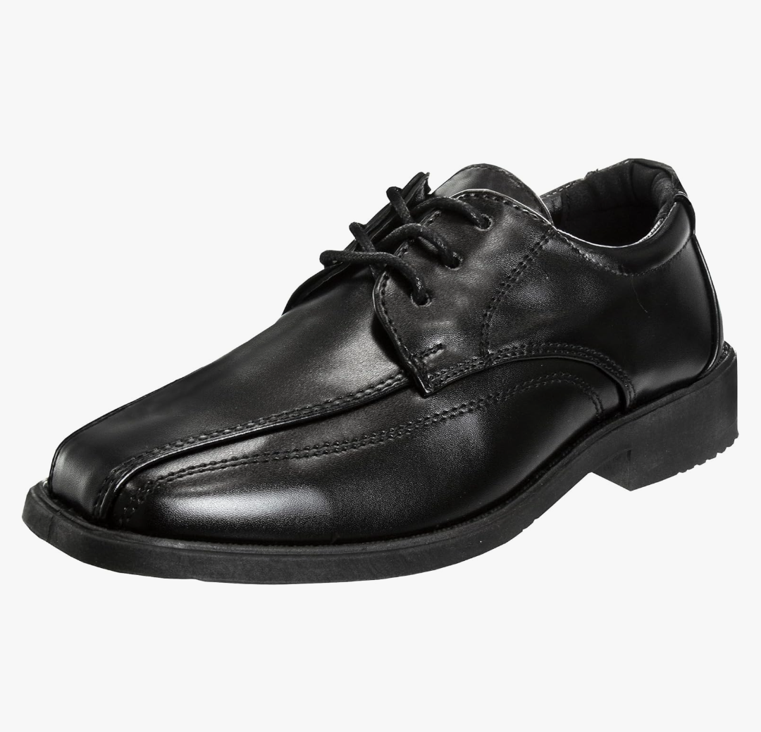 French Toast Boys Dress Shoes - Classic Lace-Up Oxford Casual Dress Formal Shoes - Black (Size 7 Toddler - 12 big kid