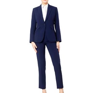 Marycrafts Women's Blazer Pant Suits Set Business Professional Workwear Suit (14, Navy Blue)