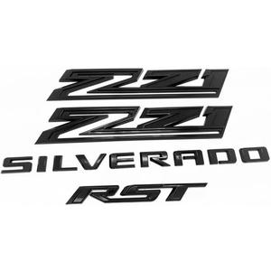 Set of 4pack OEM Silverado Plus Z71 RST Emblems 3D Badges Compatible with for Silverado 2019-2025 Parts 86539786 (Black)