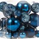 Senjie Night Blue Shatterproof Christmas Ornaments, 32pcs Set, Traditional Style, Plastic Material, Christmas & Wedding Occasion