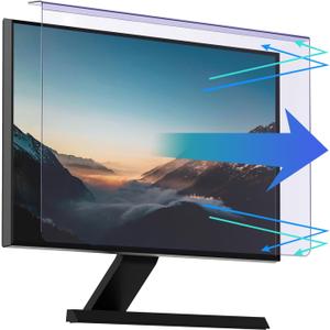 Anti Blue Light Screen Protector for 23, 23.6, 23.8 and 24 Inches Computer Monitor Hanging Type Blue Light Blocking Filter Anti Scratch Eye Protection Shield for Desktop Computer(BL HT 24 Inches)