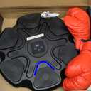 TGLLM Music Boxing Machine for Kids and Adults, Wall Mounted Bluetooth Punching Trainer with Boxing Gloves, Intelligent LED Boxing Target Workout Machine for Teenagers Boys Girls